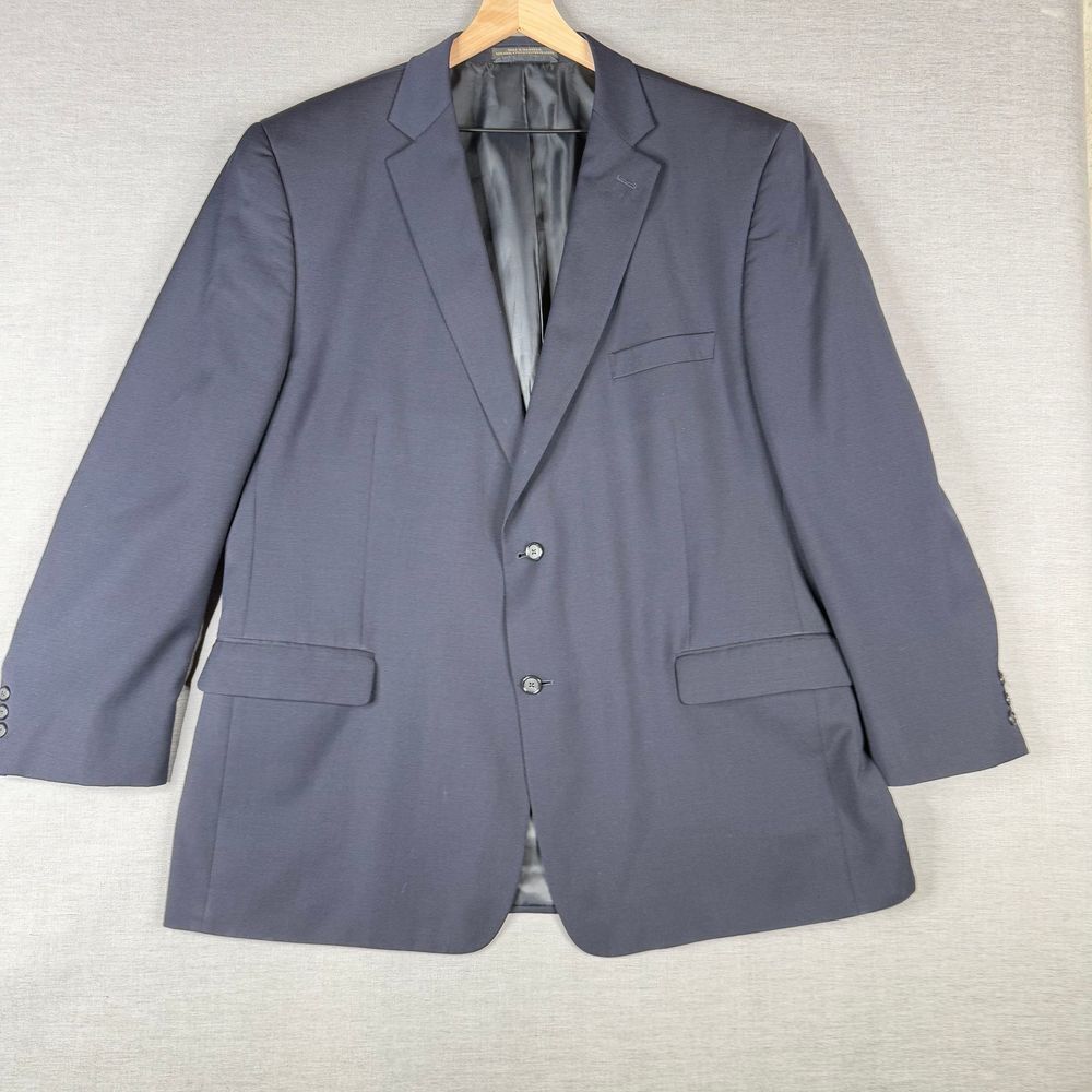 Petrocelli Mens Blazer Sport Coat Size 50L‎ Navy Blue Scott 2 Button Business